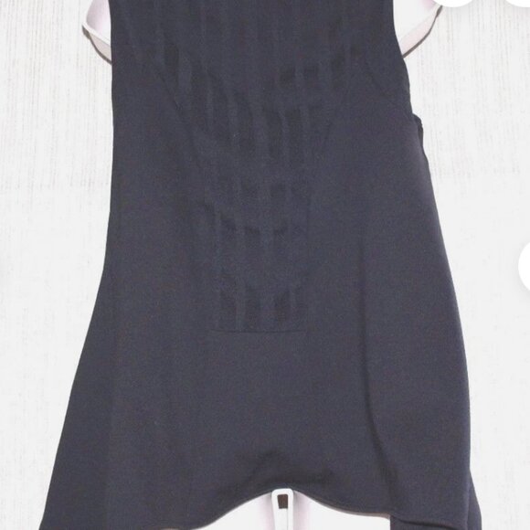 ALAIN MURATI France Black Sleeveless Tunic Asymmetrical Sleeveless Zip Vest M - Picture 4 of 5